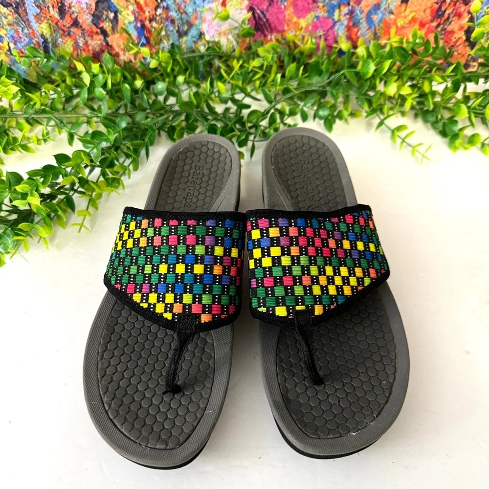 BareTraps Dasie Platform Rebound Sandals Black Bright Multi Size 9M
